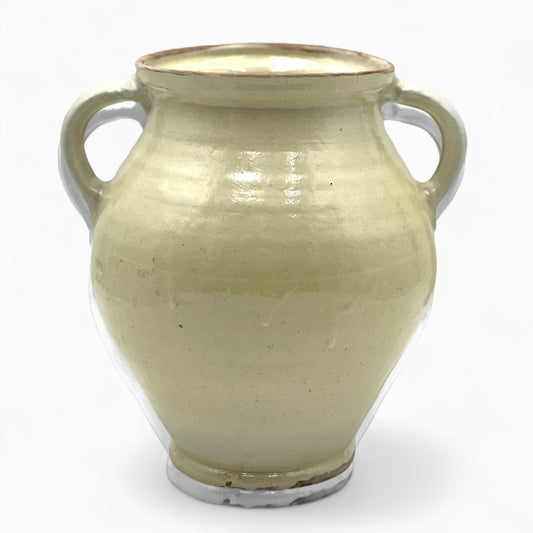 Handmade ivory glazed terracotta jug/urn