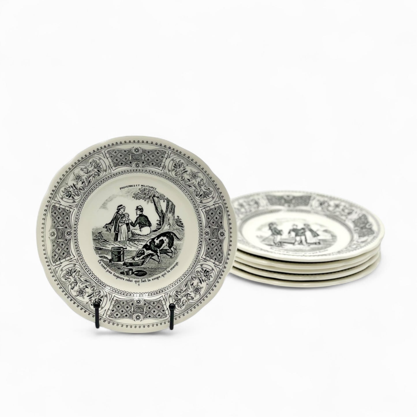 Set of 6 Vintage plates - Gien - France