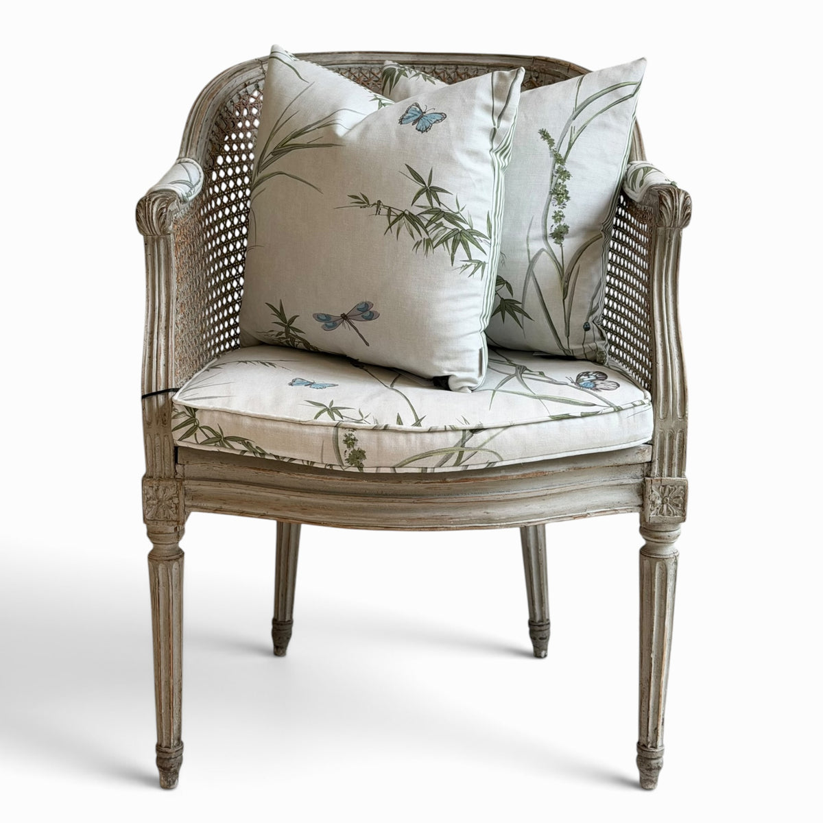 French Louis XVI (Directoire style) caned armchair