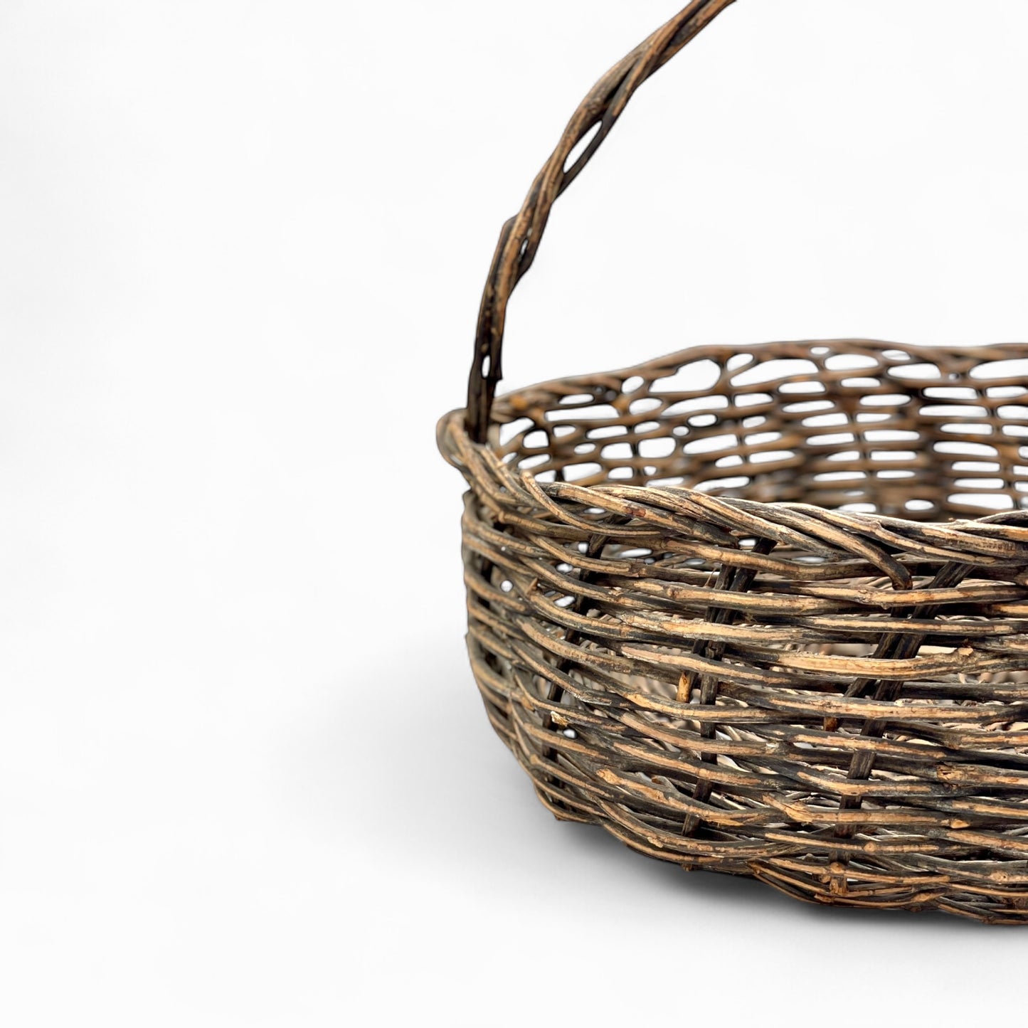 Vintage handmade wicker basket
