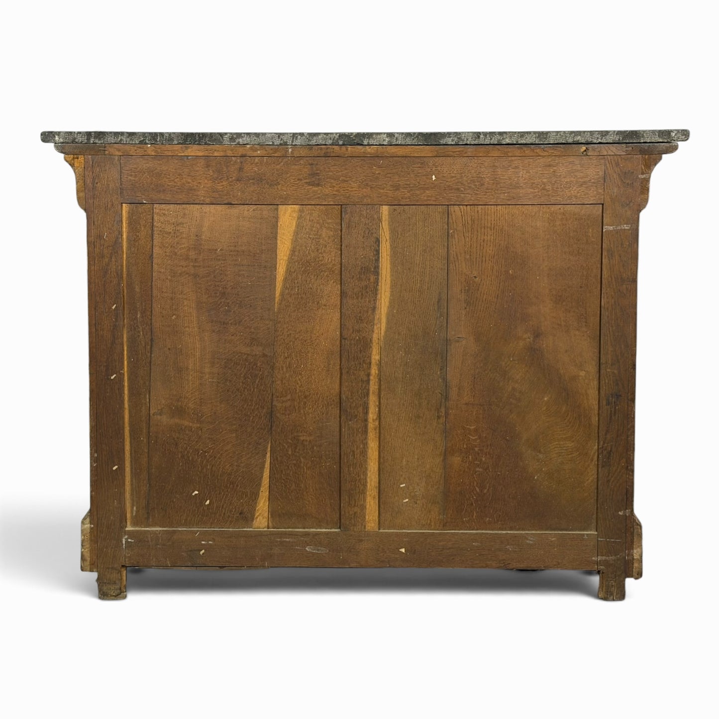 Antique Northern Italian walnut commode with original marble top