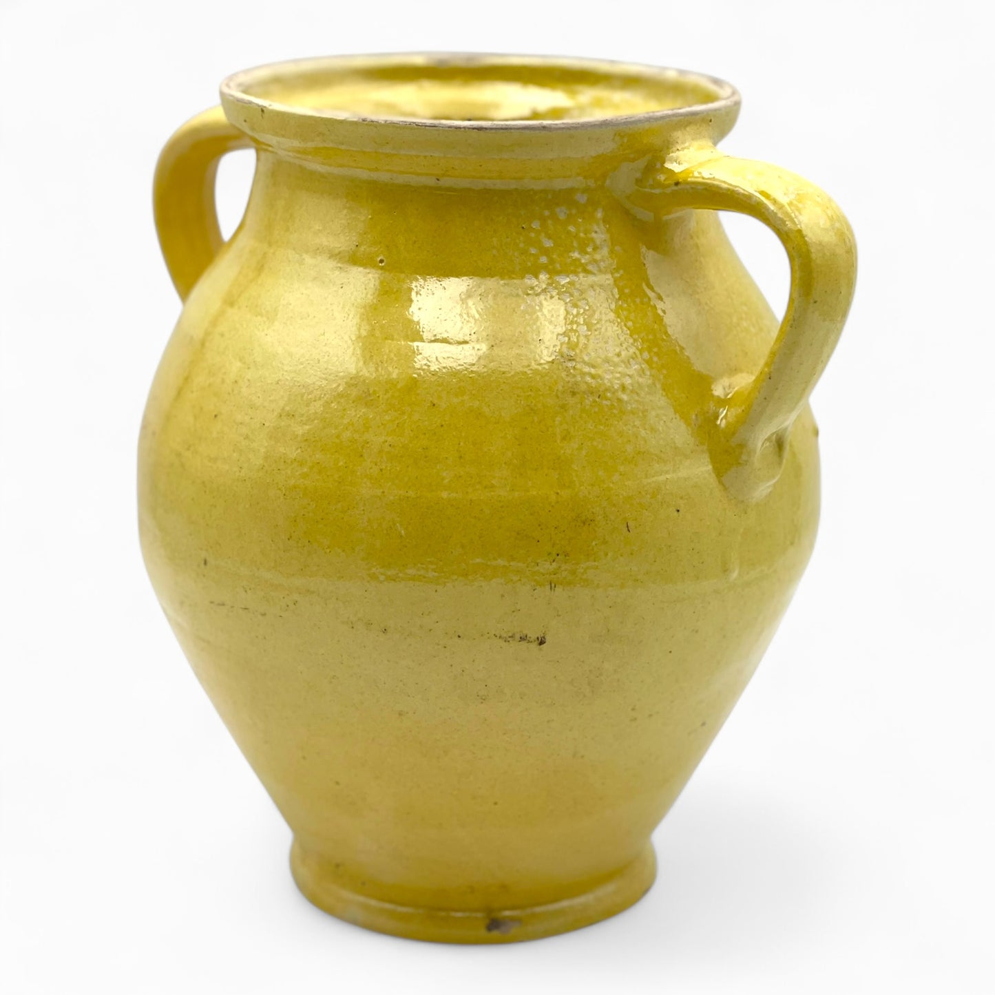 Handmade yellow glazed terracotta jug/urn