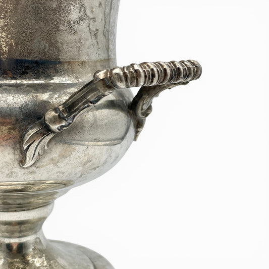 Vintage silver-plated champagne bucket with ornate handles