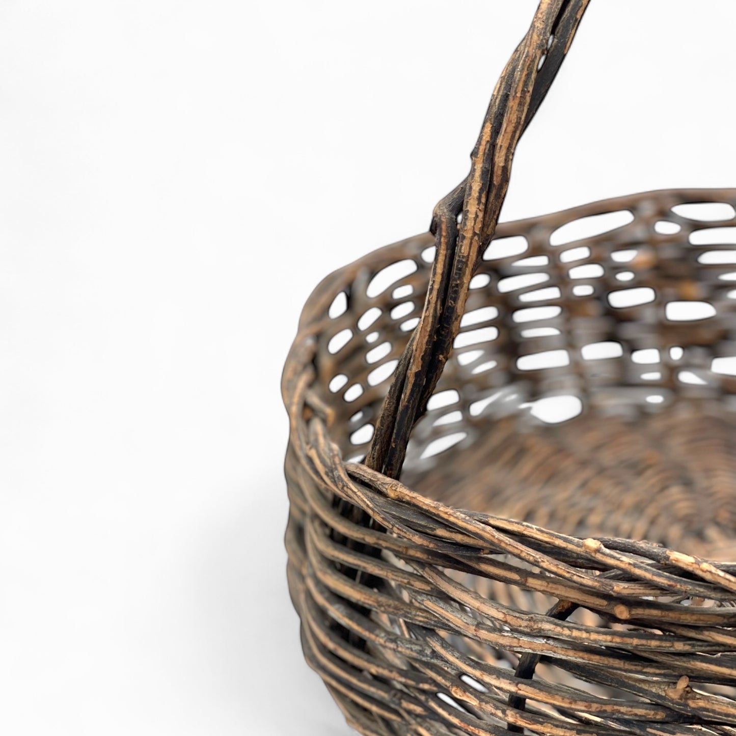 Vintage handmade wicker basket