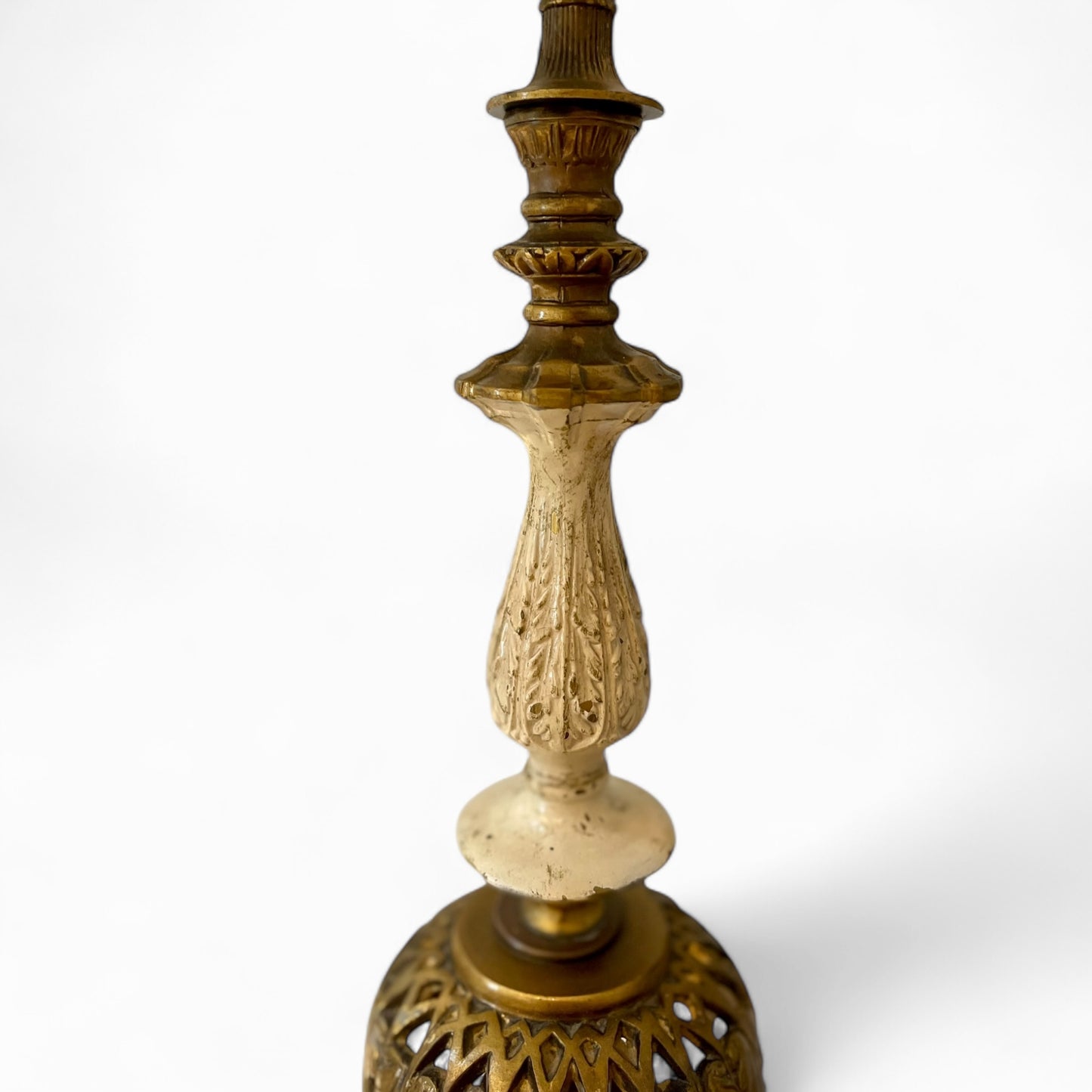 Vintage Leviton brass painted ornate table lamp