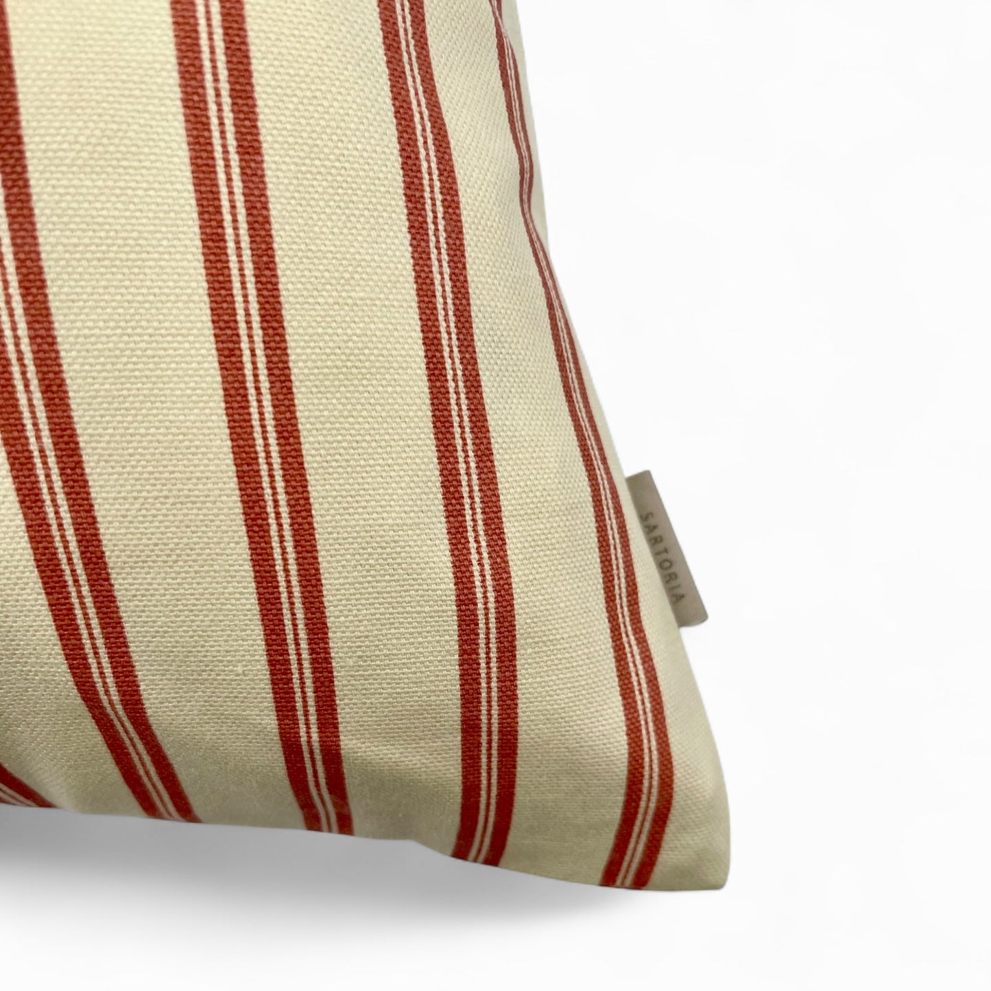 Pillow in vintage Italian red stripped fabric