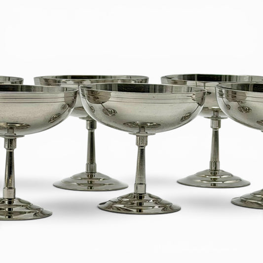Set of 6 vintage Letang Remy dessert coupe