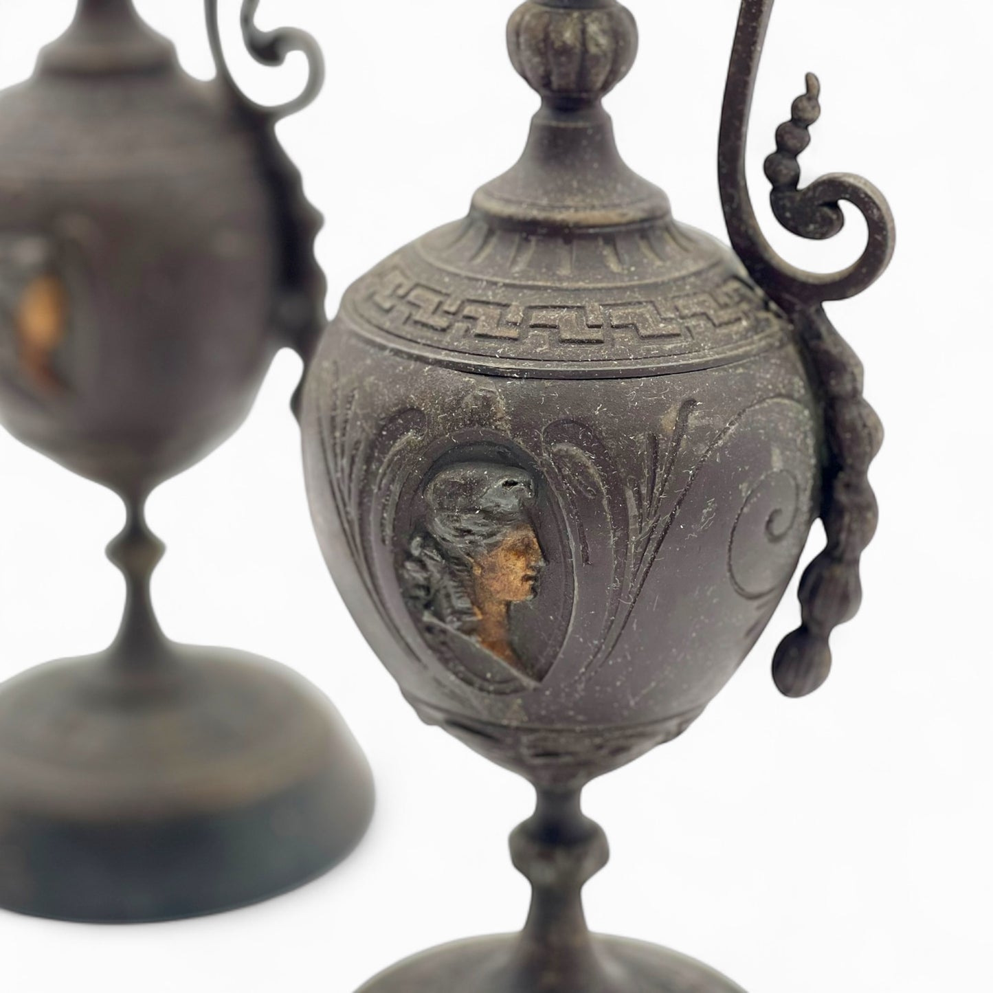 Pair of Antique decorative spelter ewers