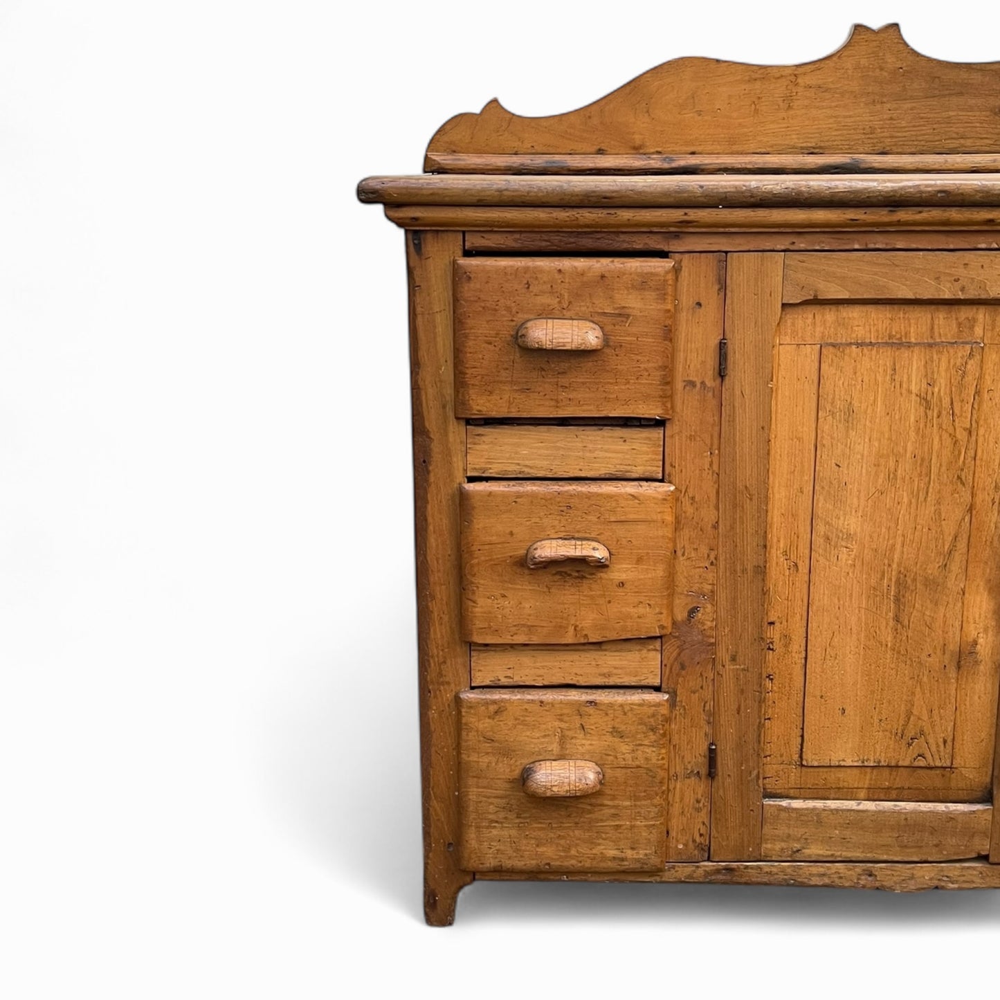 Antique primitive wooden small sideboard