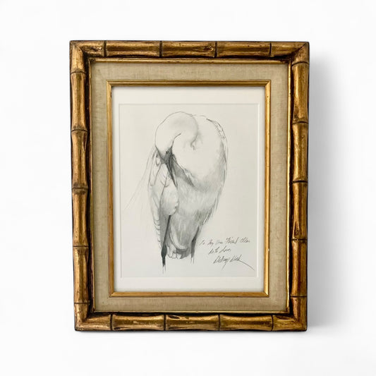 Delaney Wyck drawing of a Snowy Egret