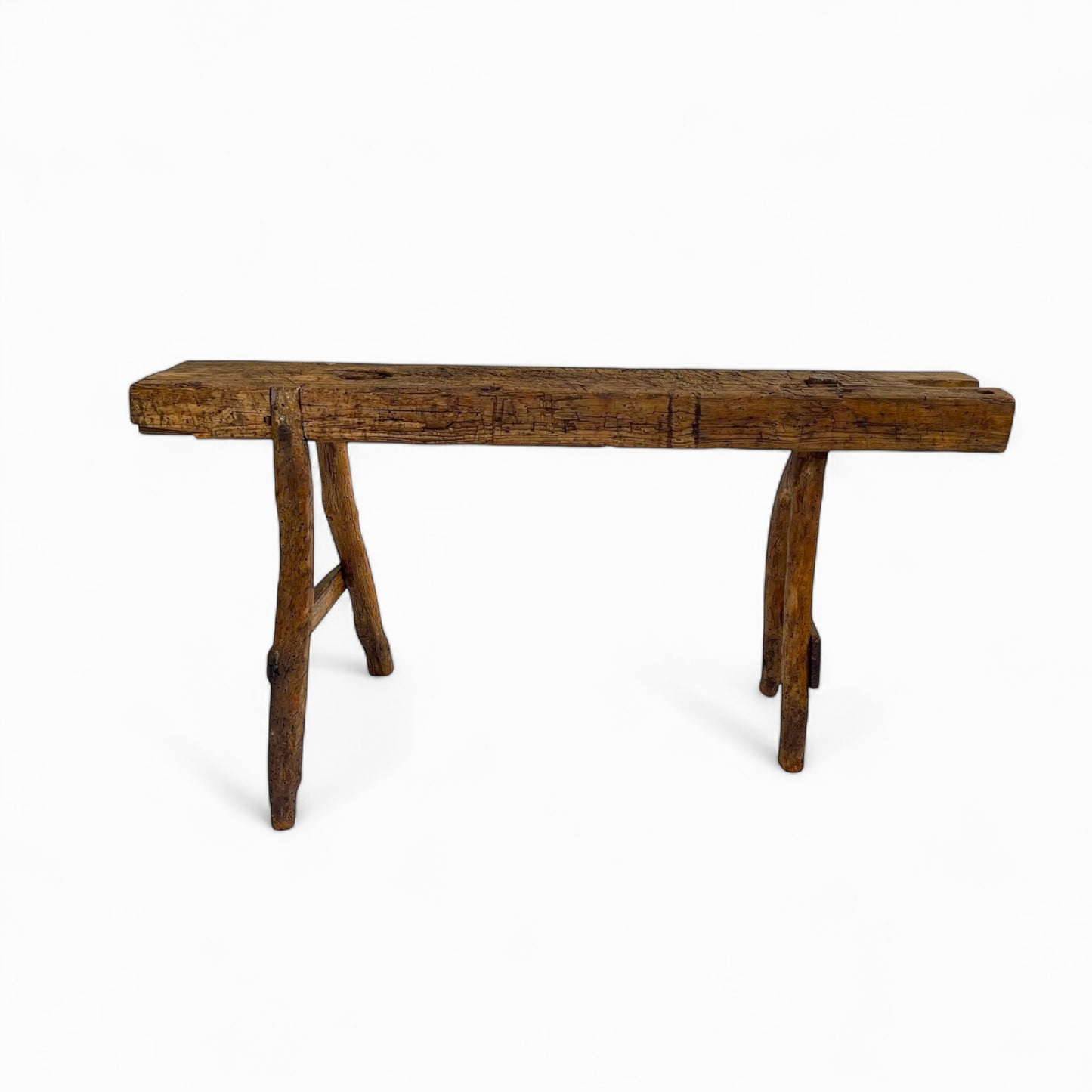 Antique rustic Sicilian bench