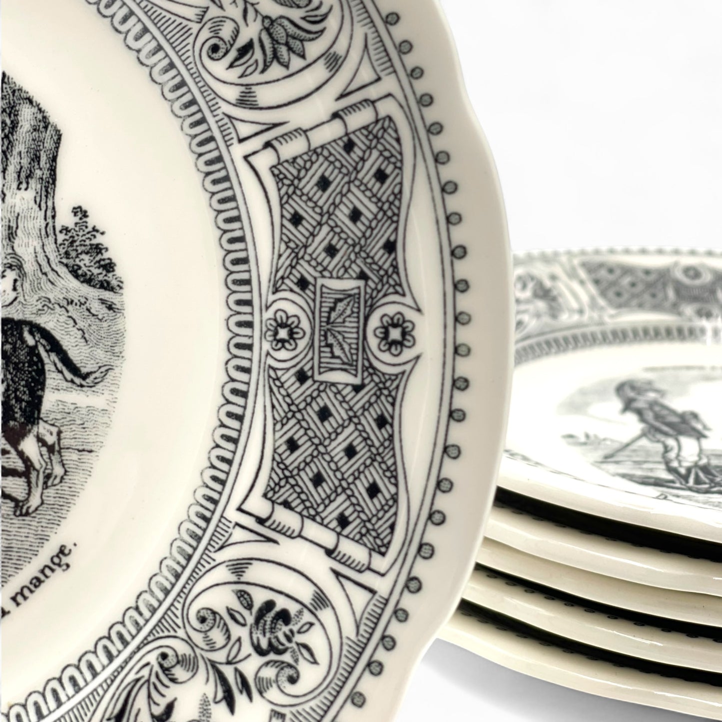 Set of 6 Vintage plates - Gien - France