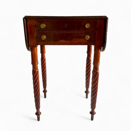 Antique Sheraton style Pembroke table with Barley twisted legs