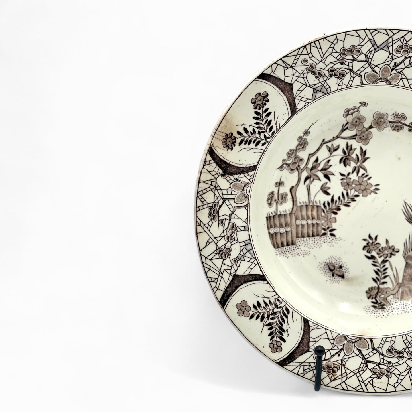 Antique 1880-1900 brown transferware plate