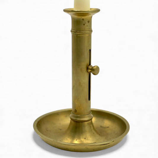 French antique telescopic brass candlestick