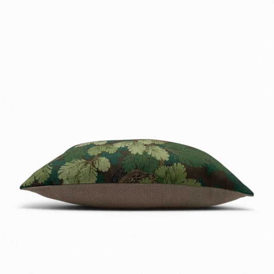 Pillow made with Schumacher “Covey Hedge” fabric