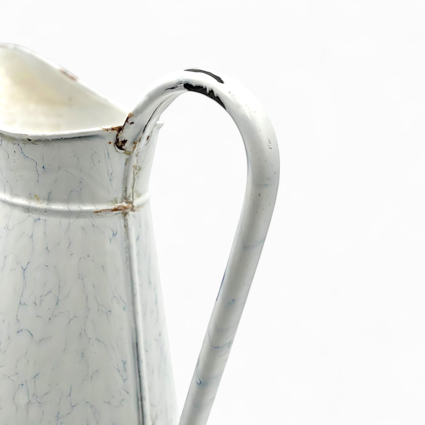 Vintage large French enamel pitcher