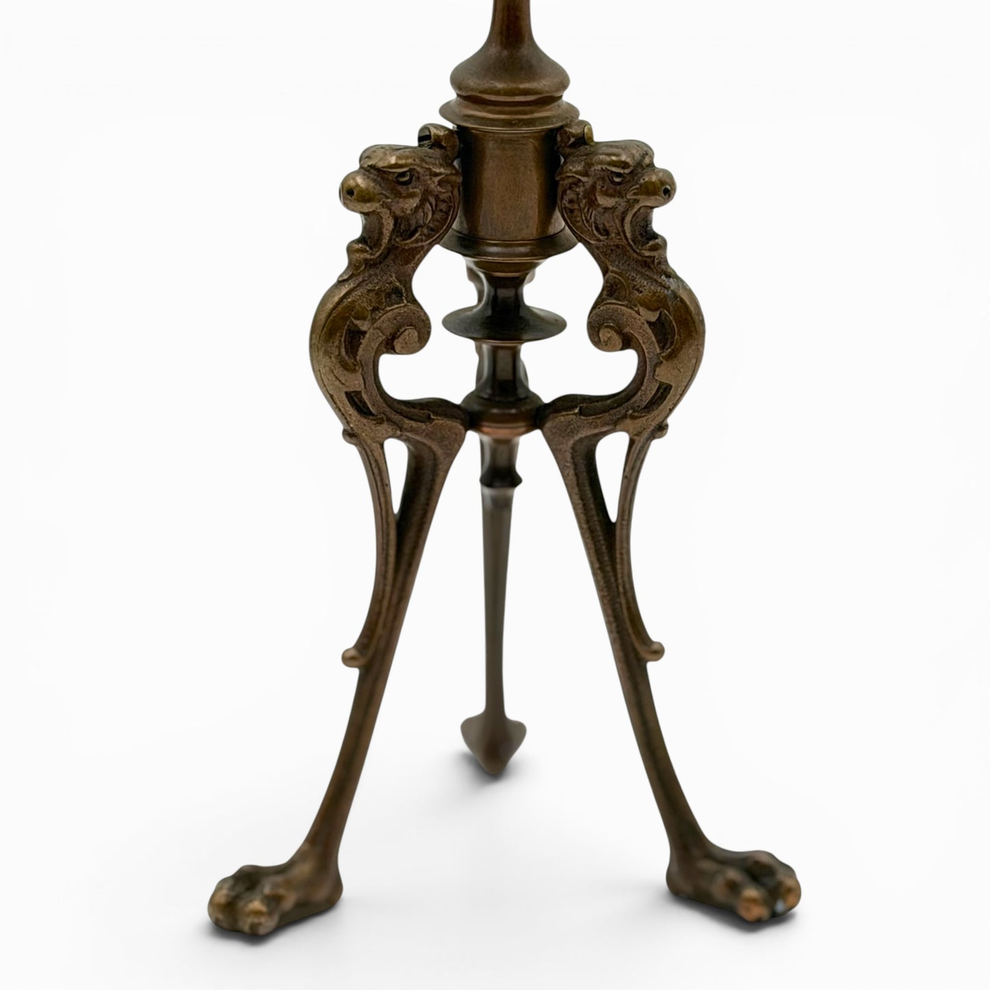 Antique pair of French Empire bronze candlesticks