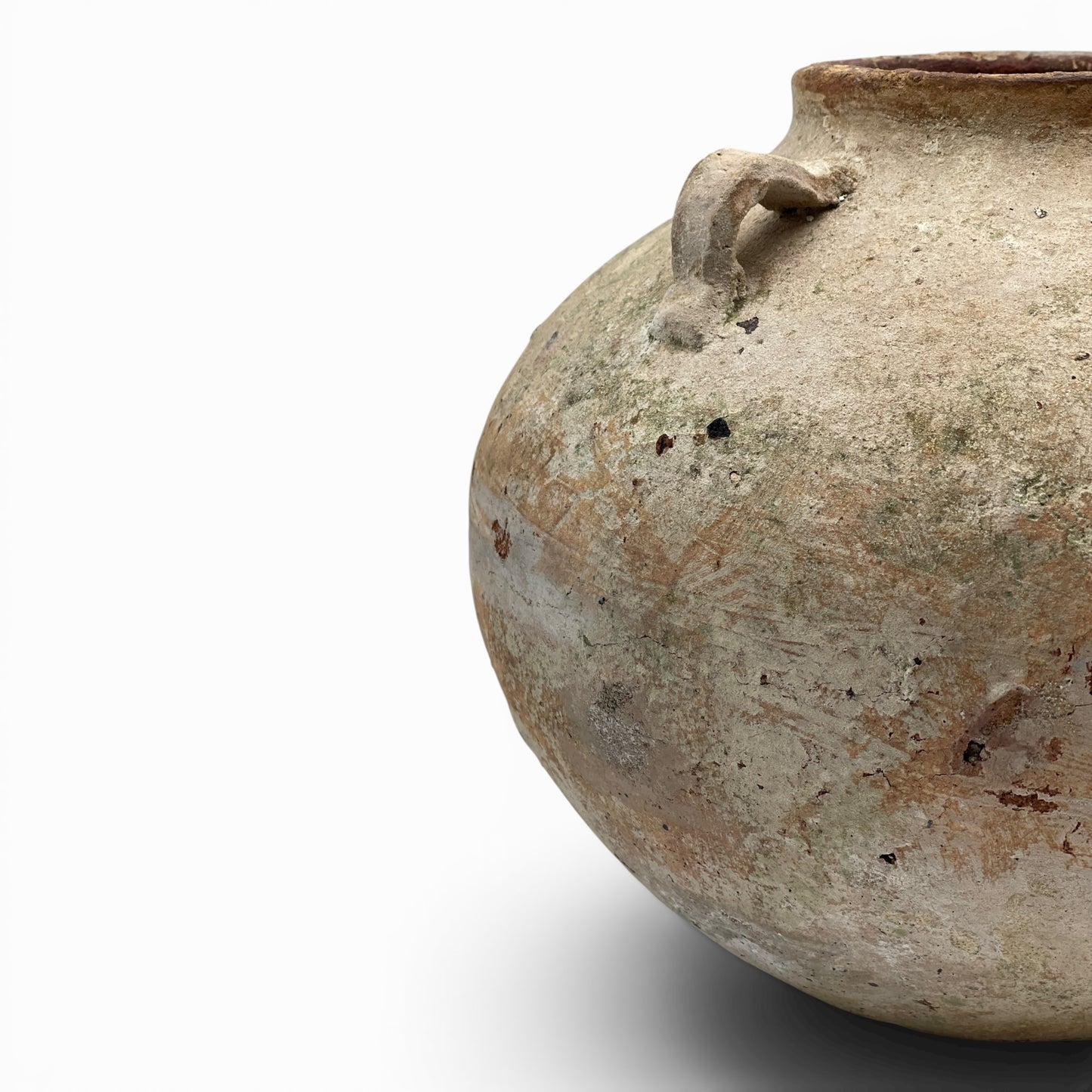 Handmade ceramic pot with 3 handles