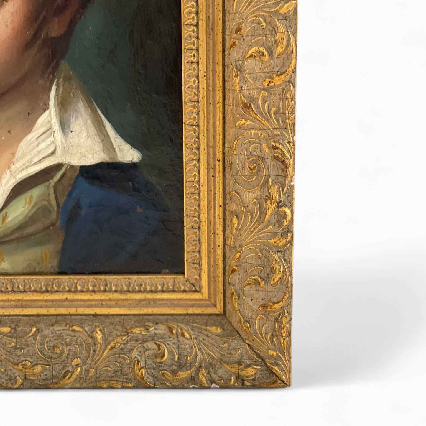 Pair of antique French portraits