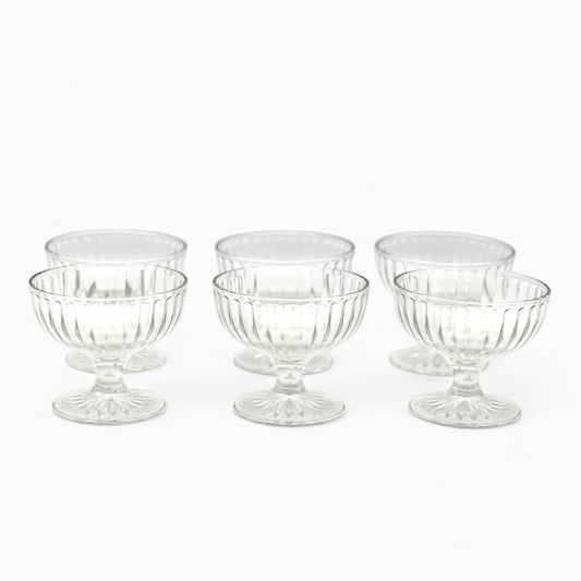 1940/1950 Hazel-Atlas “Ribbon” pattern sherbet dish set