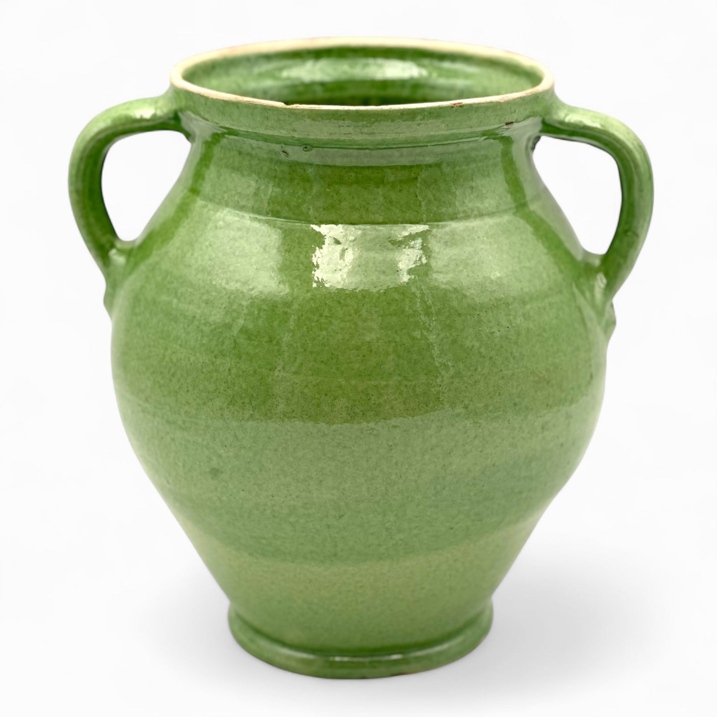 Handmade light green glazed terracotta jug/urn