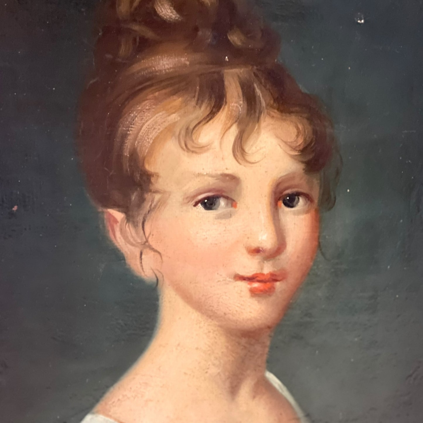 Pair of antique French portraits