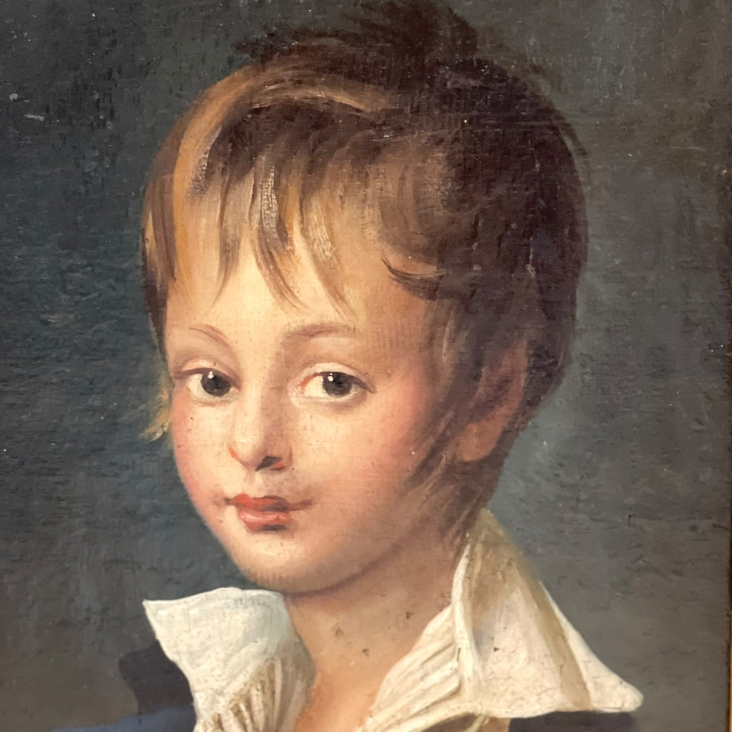 Pair of antique French portraits