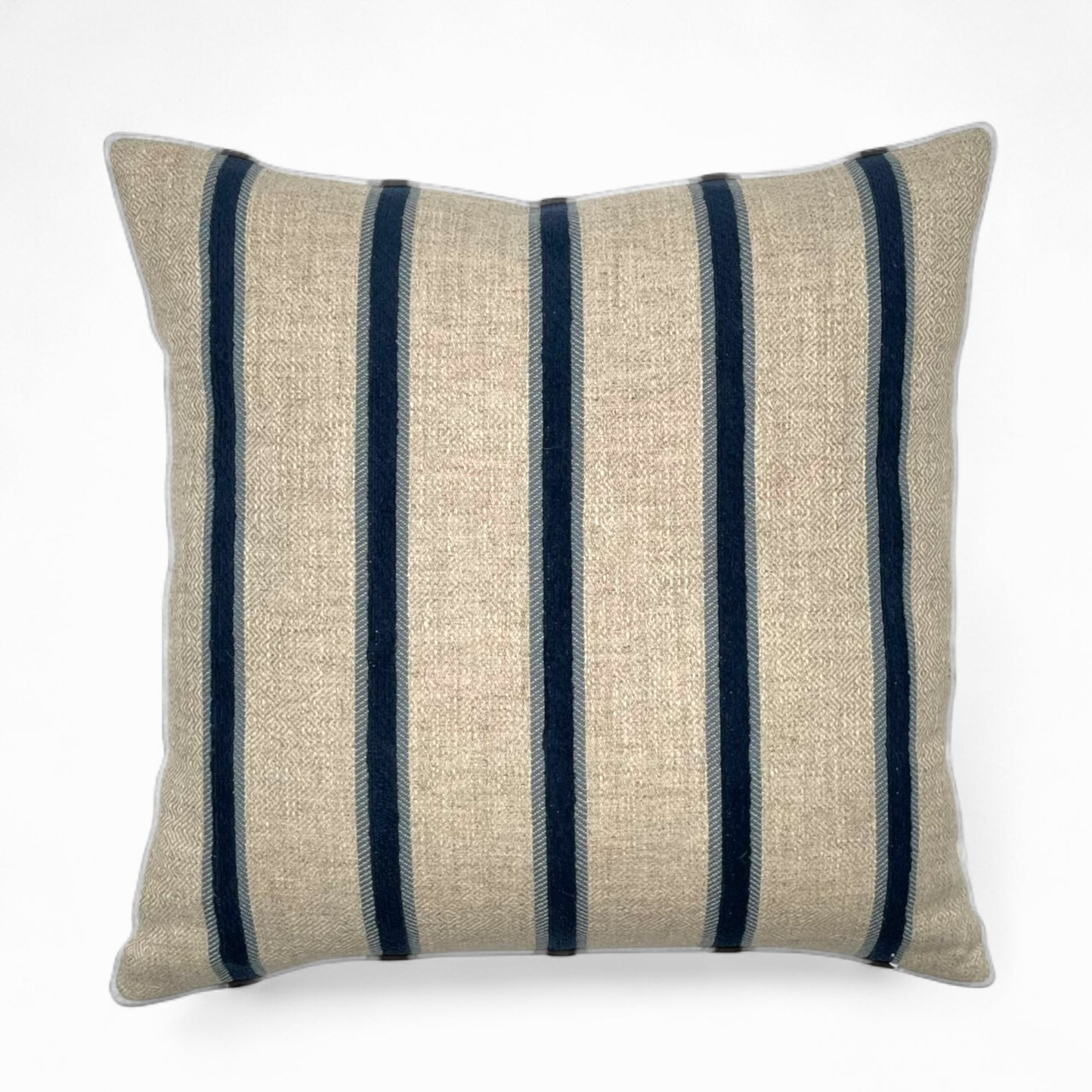 Pillow with velvet stripes
