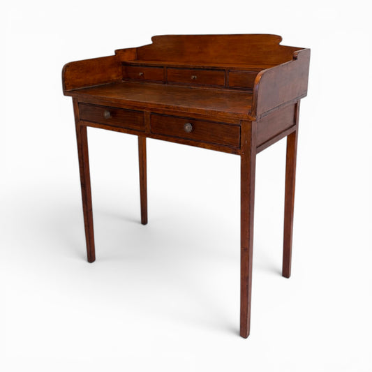 Antique English writing desk with gallery