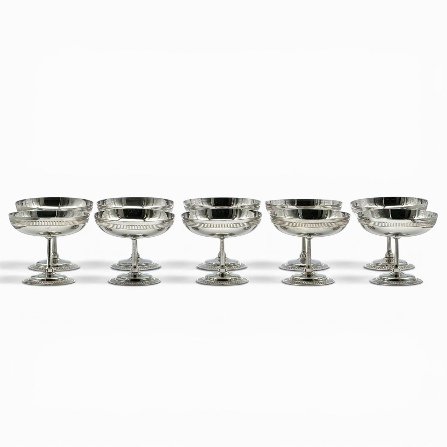 Set of 10 vintage Letang Remy or Guy Degrenne dessert copper