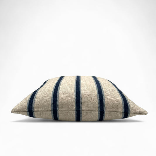 Pillow with velvet stripes