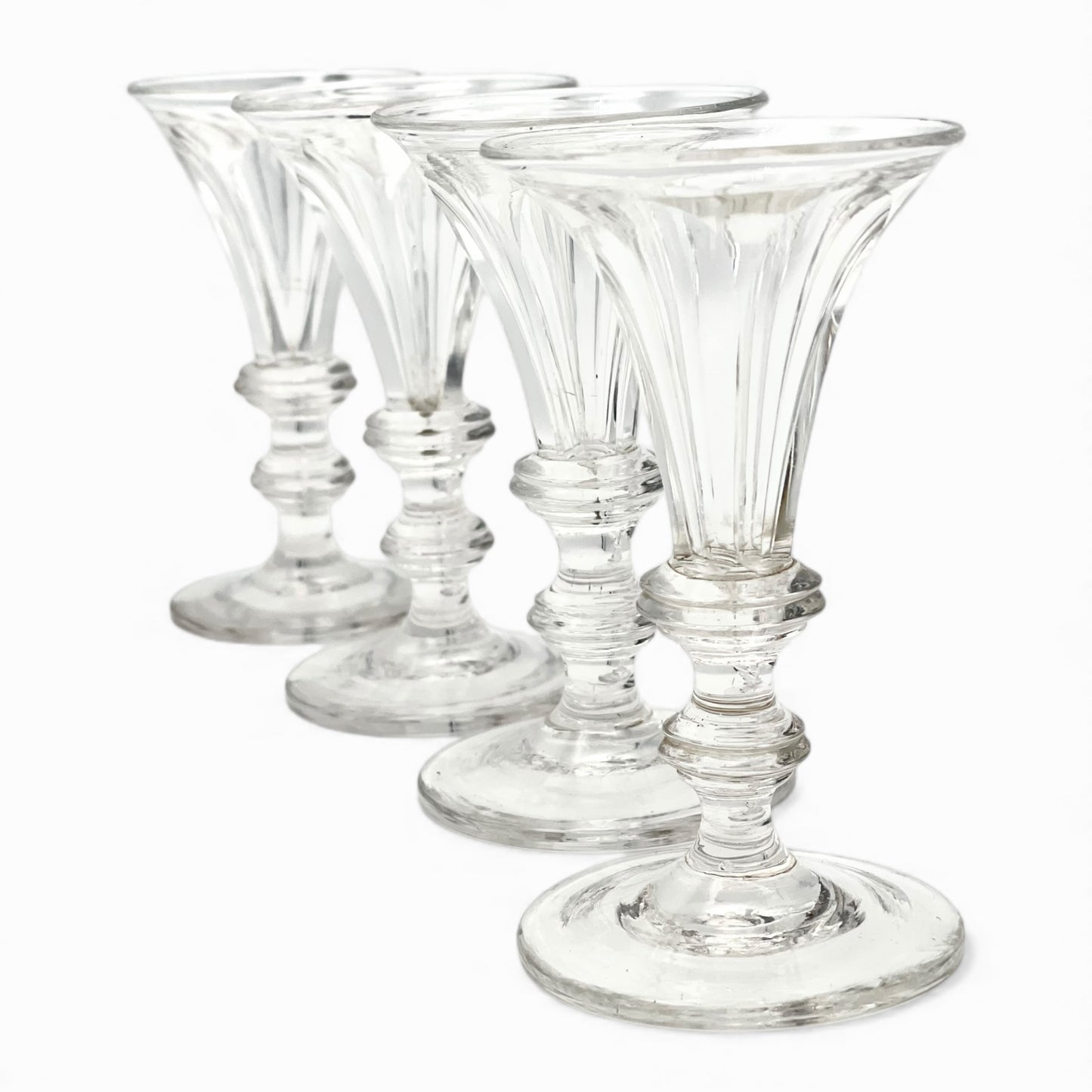 Set of 4 antique lead crystal glasses