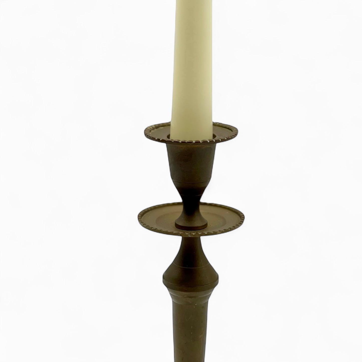 French vintage brass candlestick