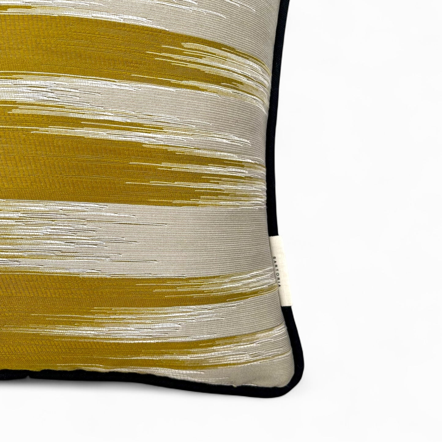 Pillow made with vintage mustard and beige fabric