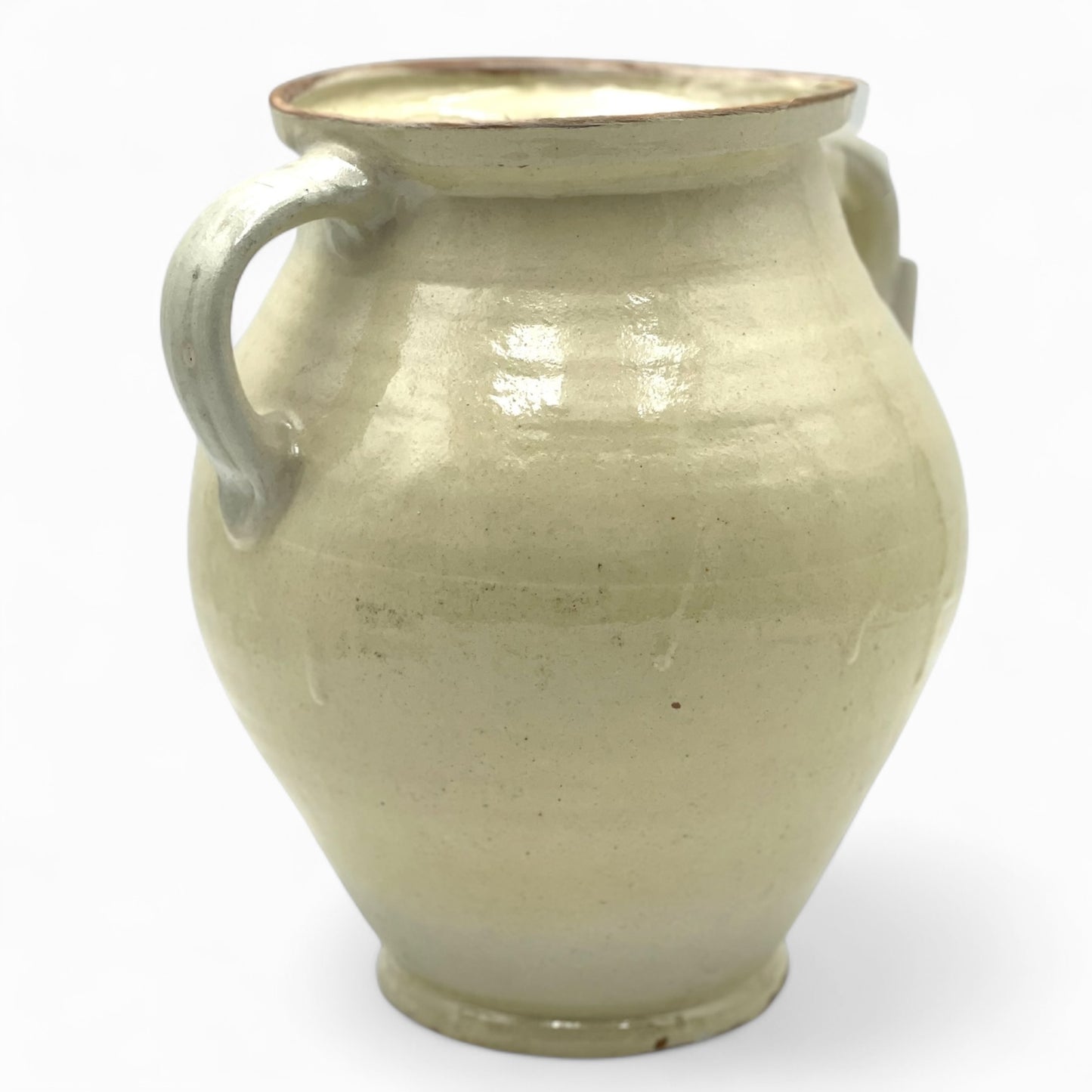 Handmade ivory glazed terracotta jug/urn