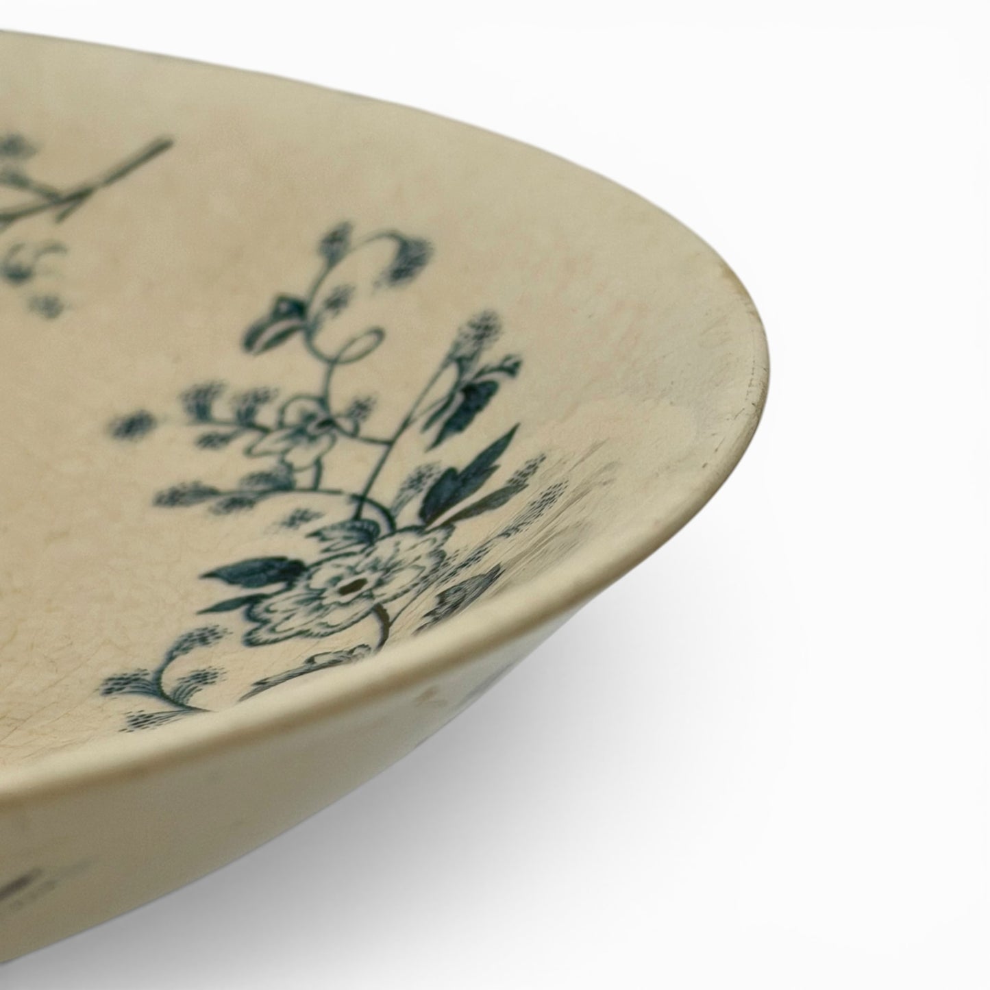 Antique French blue and white transferware compotier