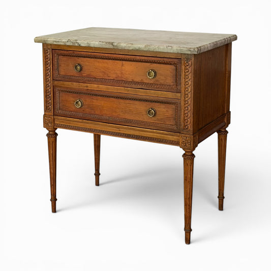 Vintage Louis XVI style marble top side table