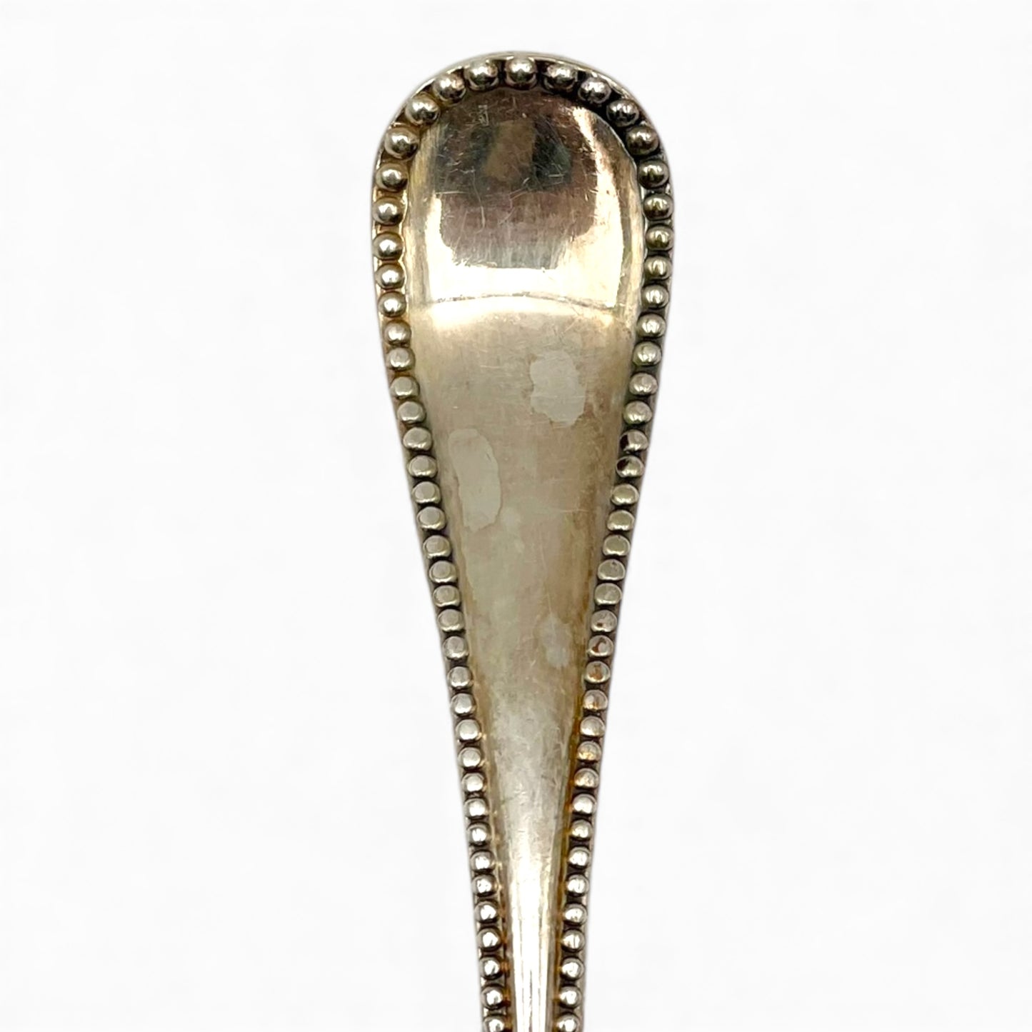 Vintage Nickel Silver Ladle with beaded edge