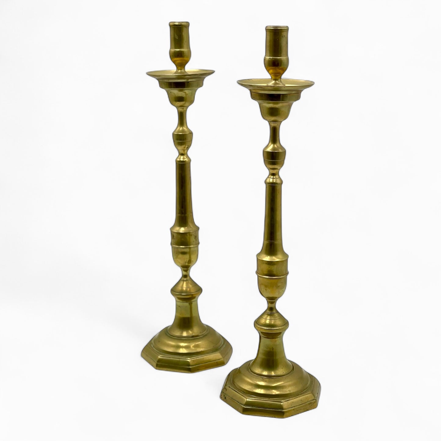 Pair of early 1900’s English brass High candle holder