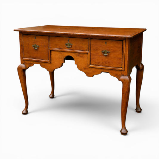 Antique Queen Anne walnut wood Lowboy
