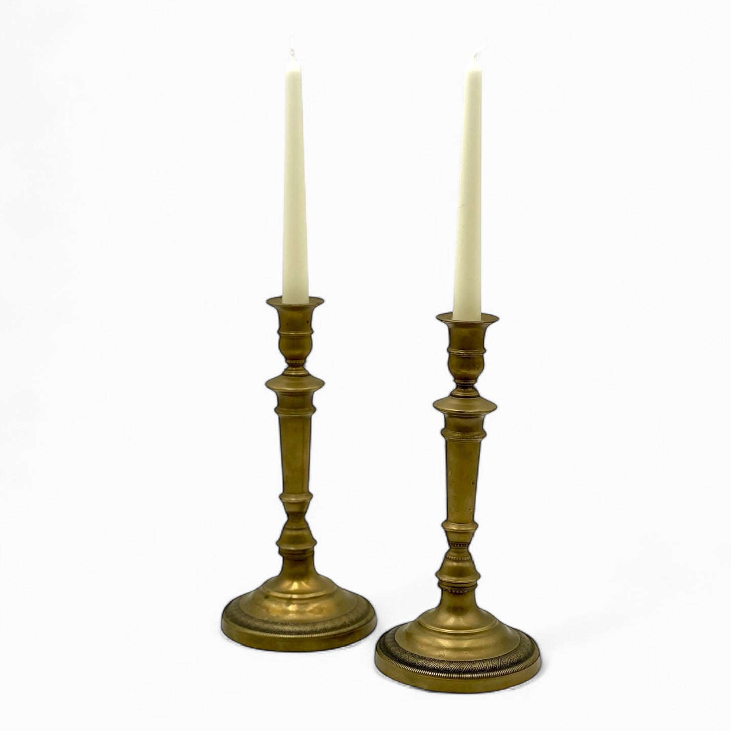 Pair of mid century brass candlesticks
