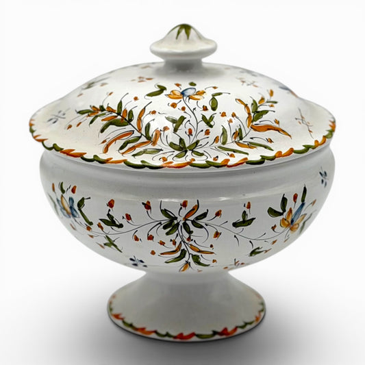 Antique Moustier faience lidded tureen