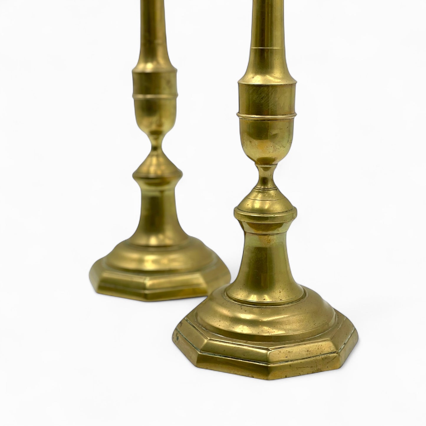 Pair of early 1900’s English brass High candle holder