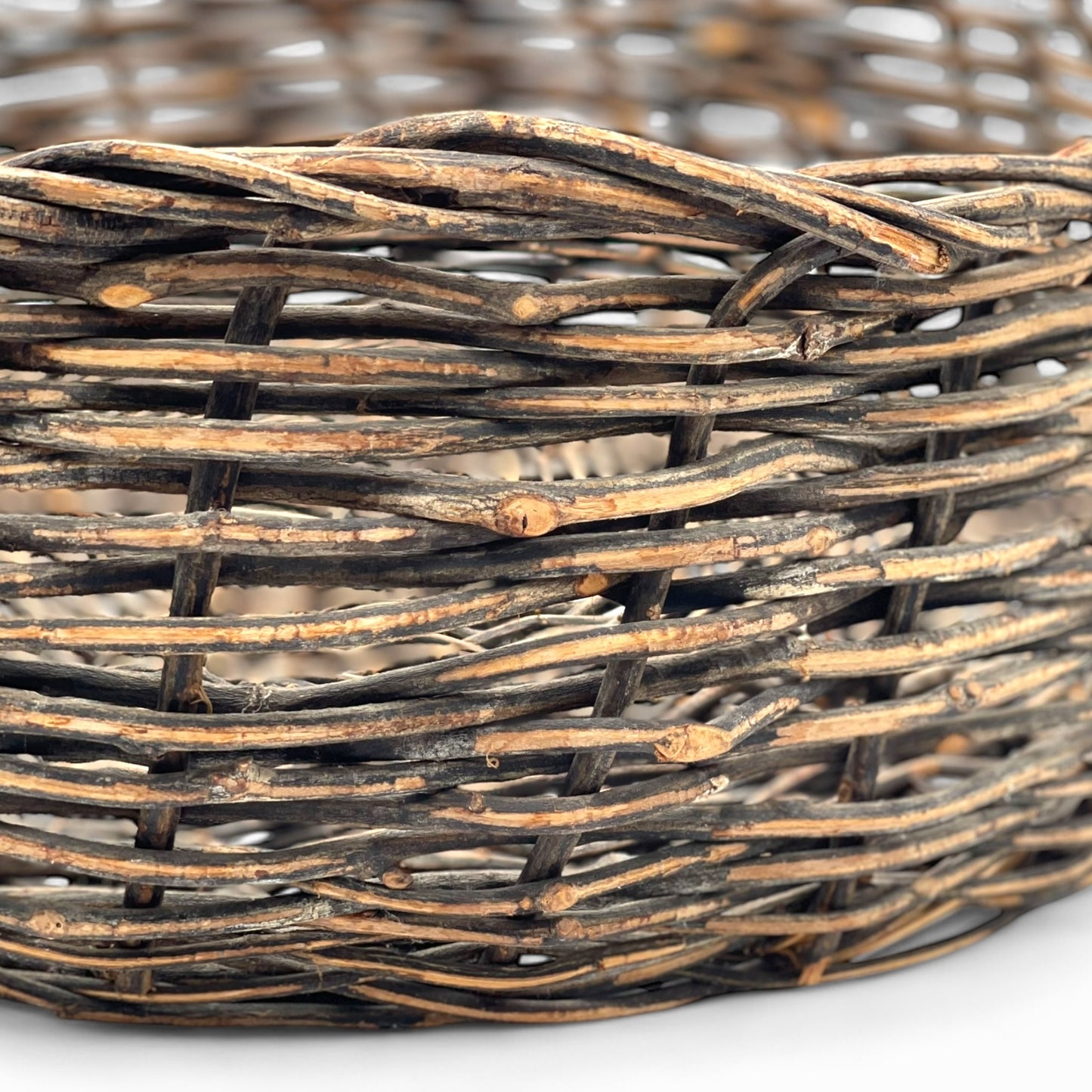 Vintage handmade wicker basket