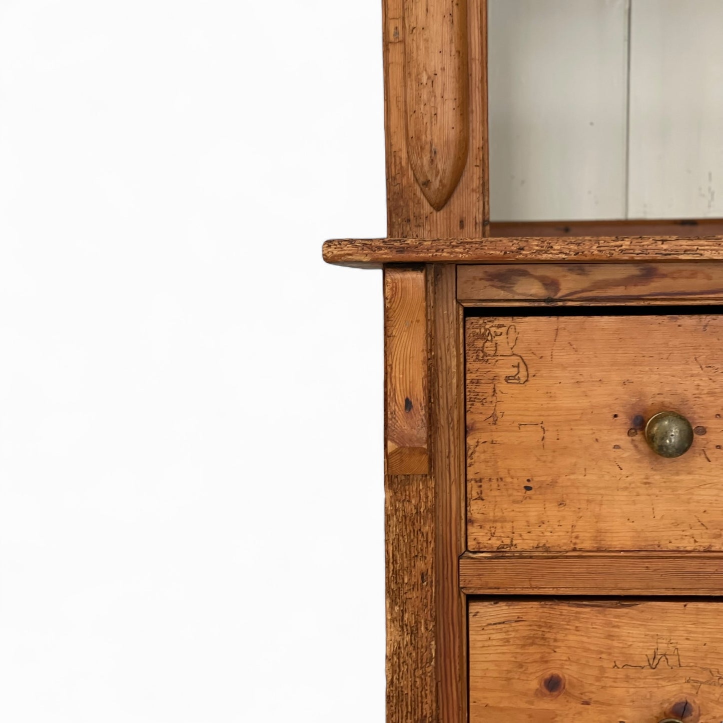 Antique English pine hutch