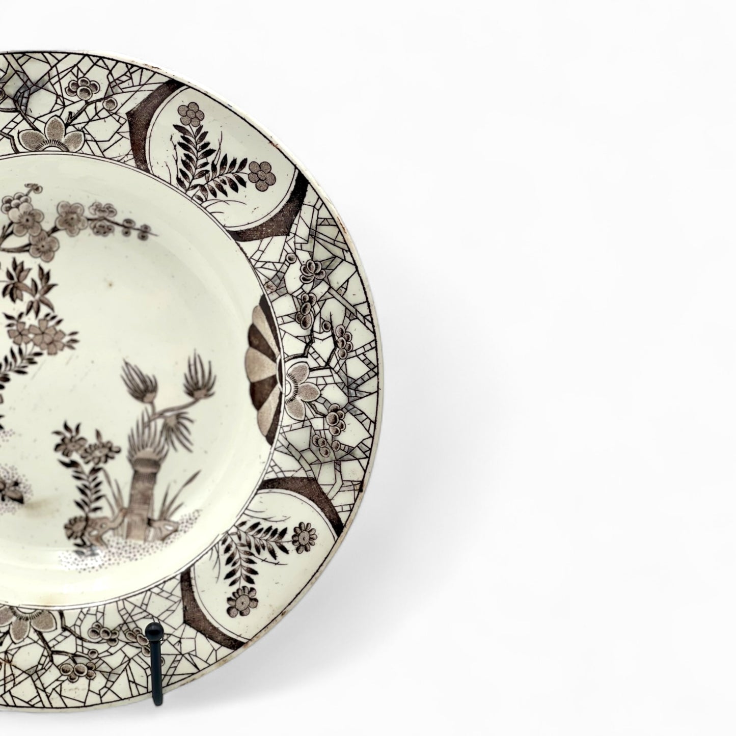 Antique 1880-1900 brown transferware plate