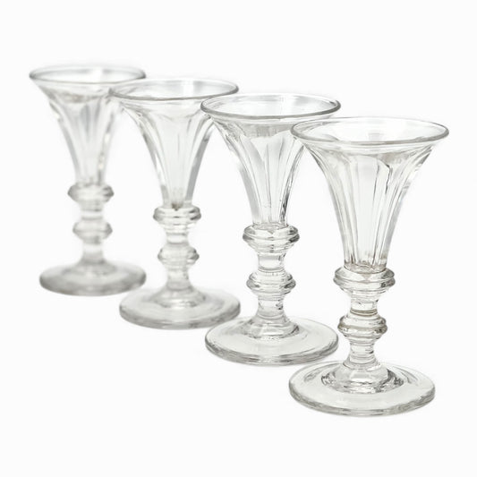 Set of 4 antique lead crystal glasses