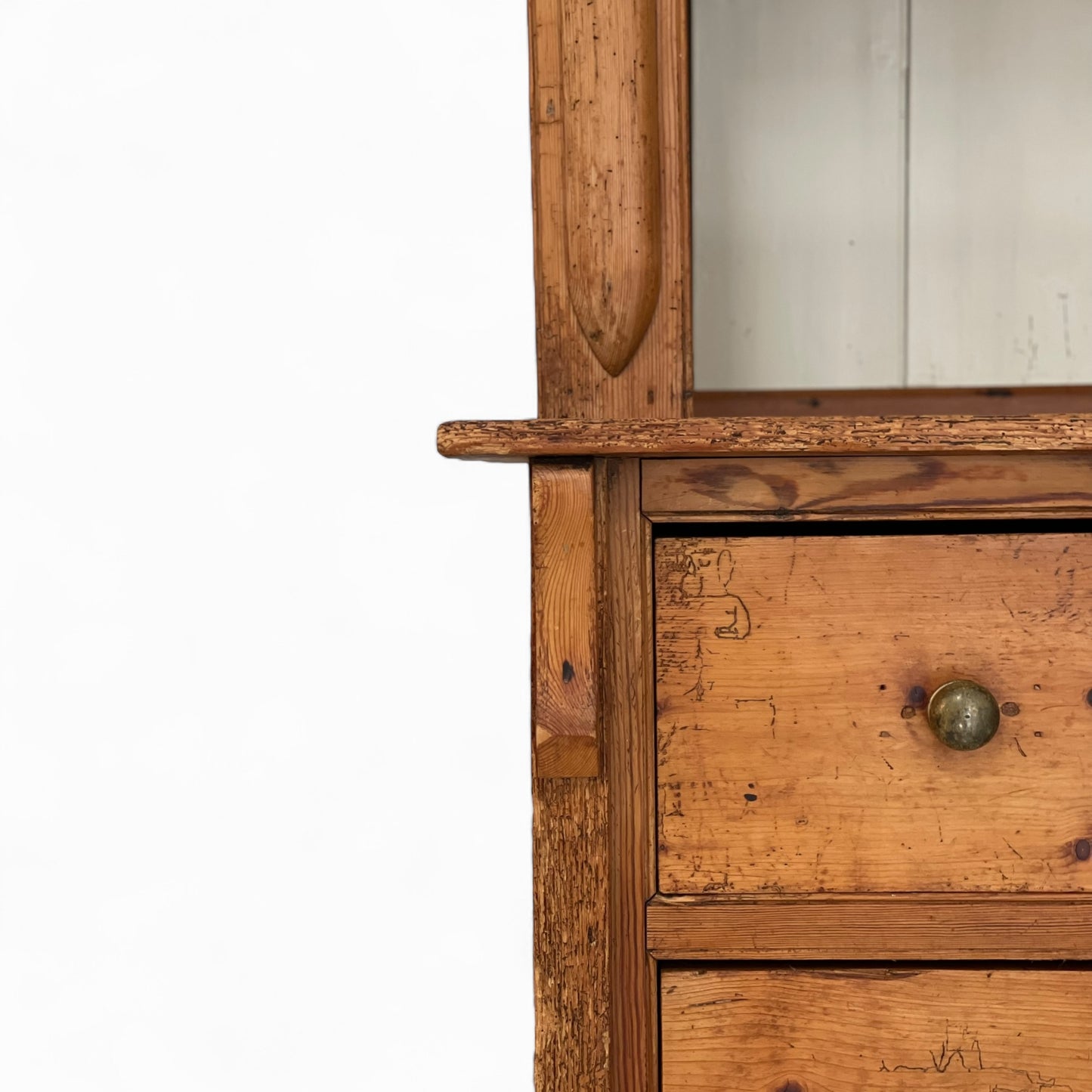 Antique English pine hutch