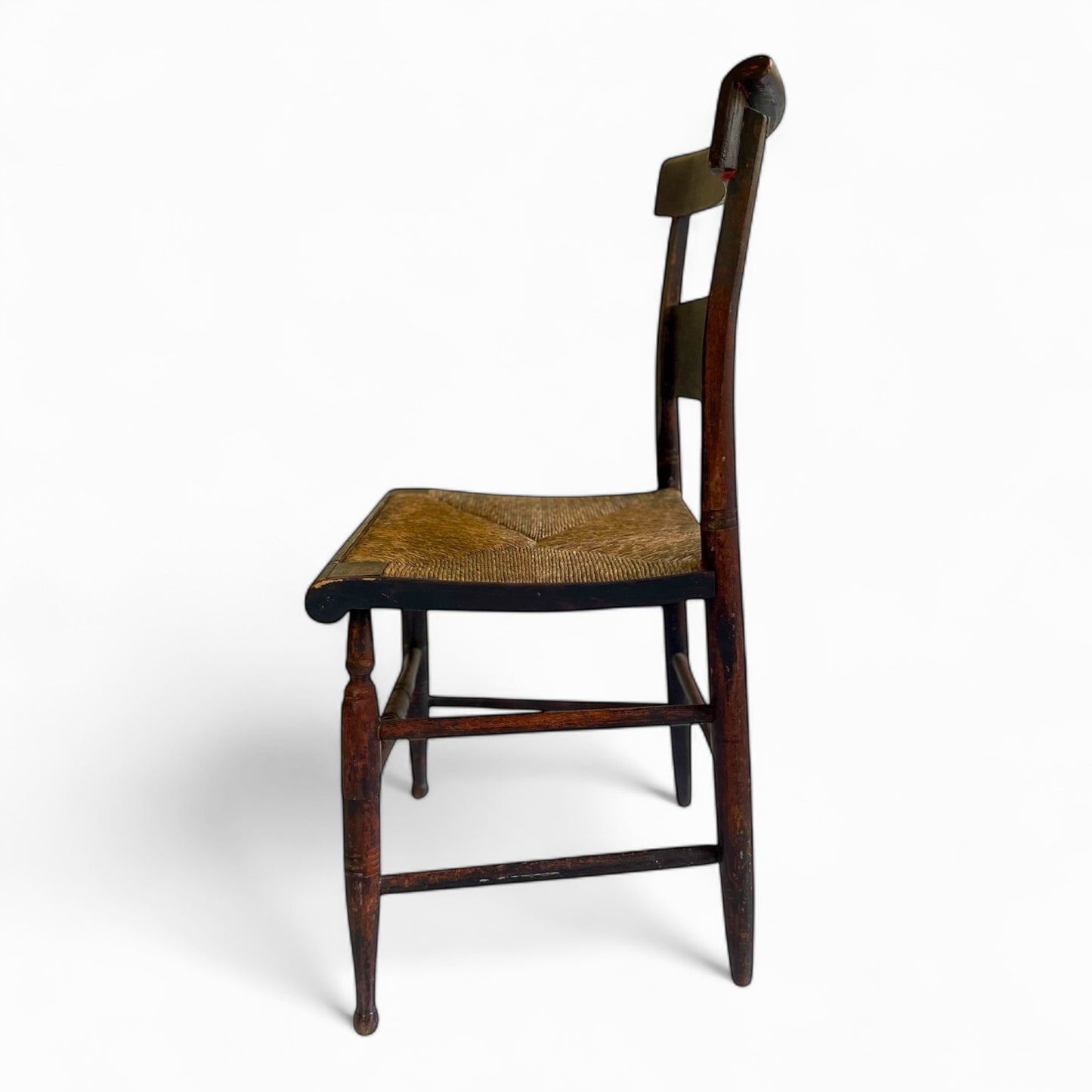 Antique Hitchcock style chair with rush seat